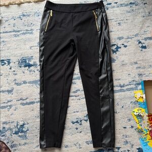 Michael Kors Faux Leather and Material Leggings size L